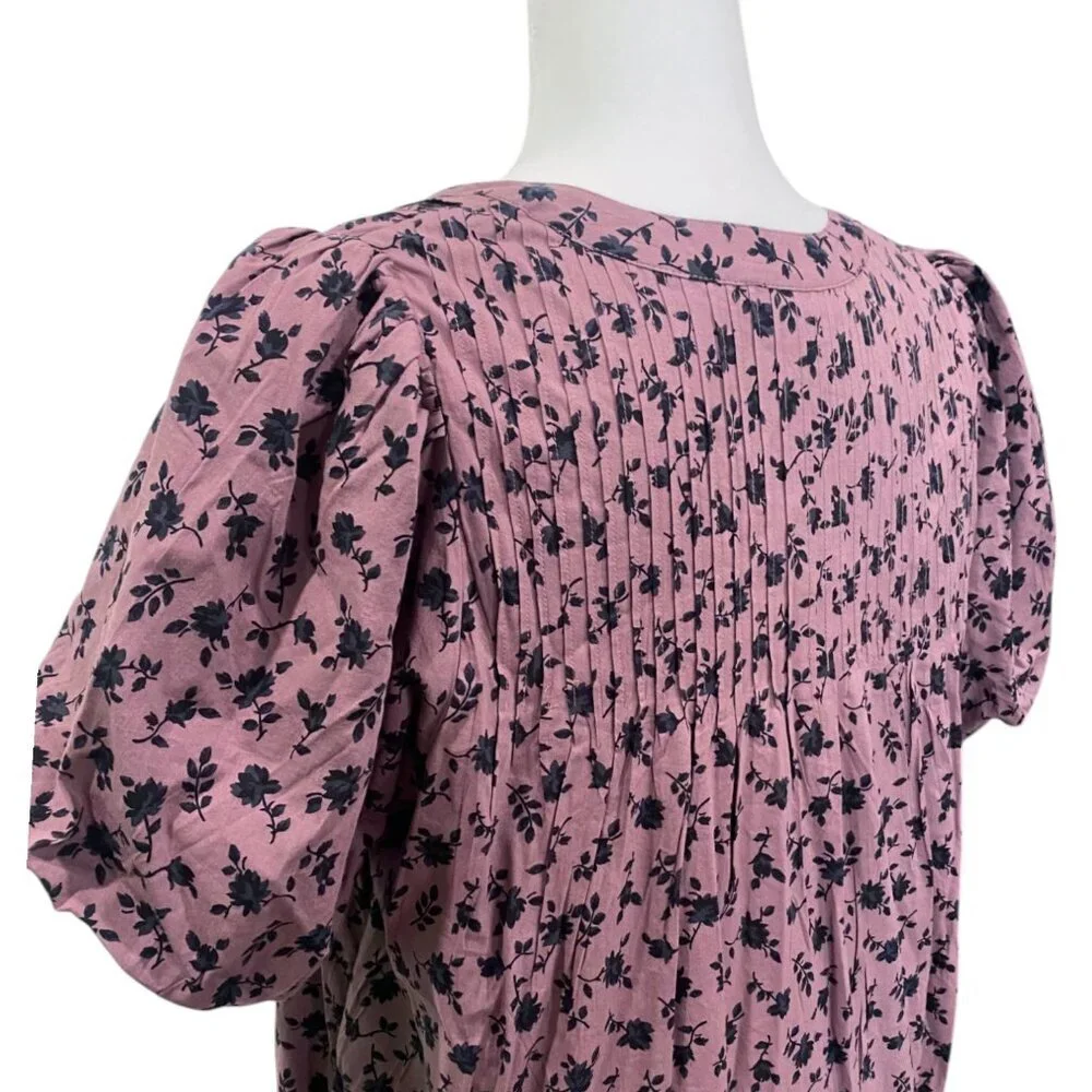 NWT Madewell Tillie Puff-Sleeve Mini Dress in Shadow Blooms - Medium - Purple - Picture 8 of 12